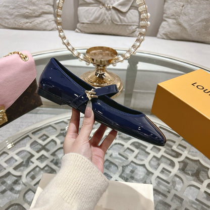MARY JANE SHOES IN AEGEAN BLUE PATENT CALFSKIN